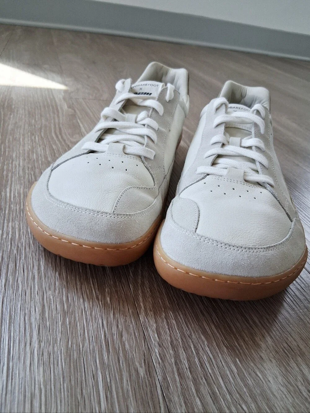 Vivobarefoot Gobi Leather Limestone Dusty Green Sneakers 46